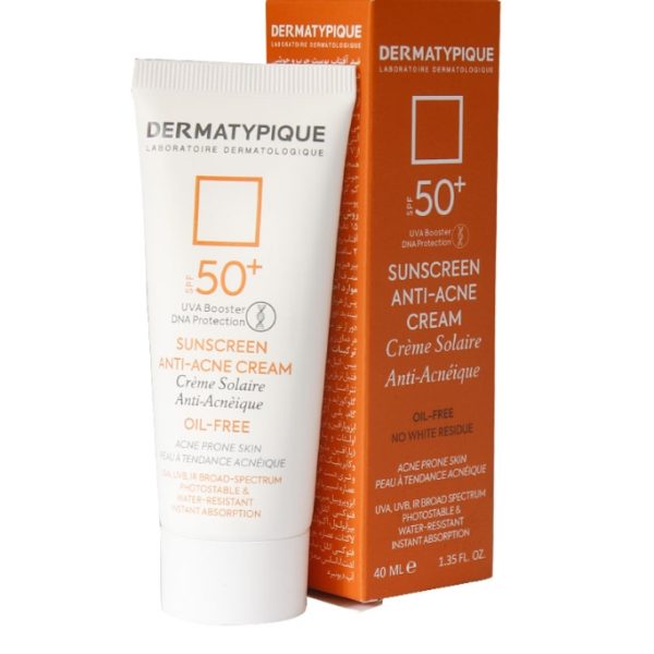 کرم ضدآفتاب بی رنگ پوست چرب SPF50 درماتیپیک 50 ML