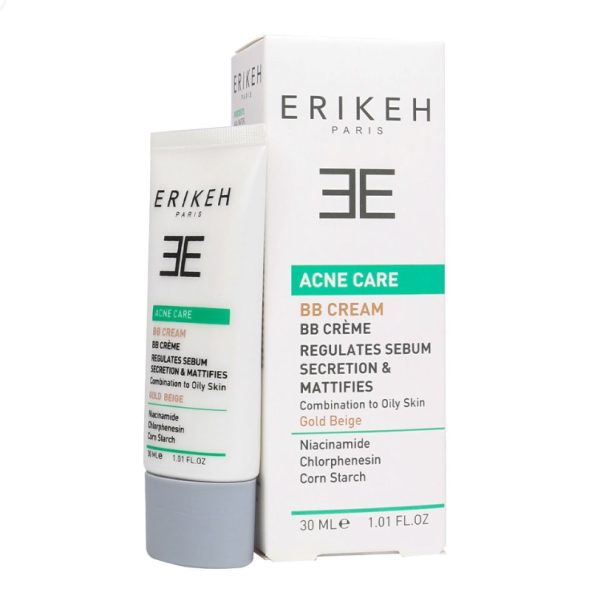 بی بی کرم ضدآکنه پوست چرب و مختلط اریکه 30 ML ( بژ طلایی )