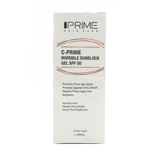 ژل ضدآفتاب ویتامین C روشن کننده SPF50 پرایم 40 ML