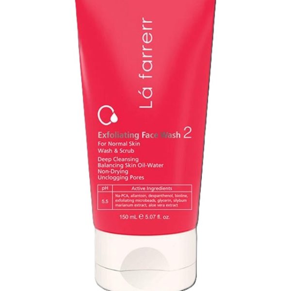 ژل شستشوی صورت با اثر لایه برداری 2 لافارر مناسب پوست معمولی 150 ML