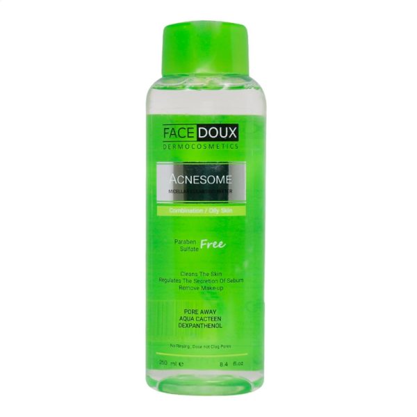 محلول پاک کننده آرایش آکنه زوم فیس دوکس مناسب پوست چرب 250 ML