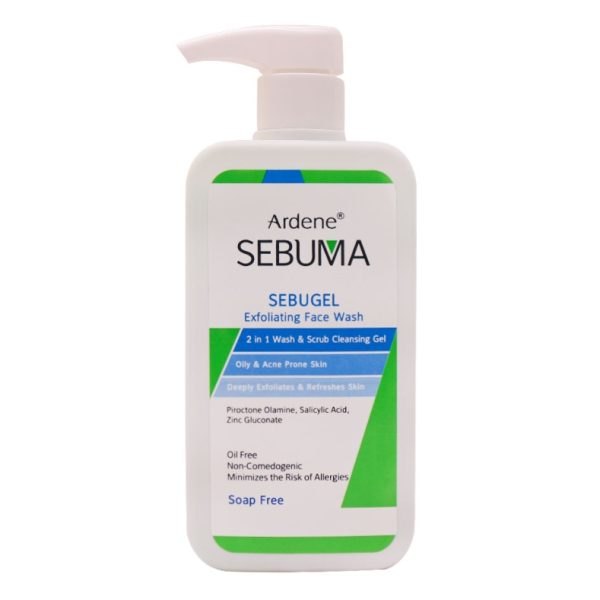 ژل شوینده و ساینده صورت سبوژل سبوما آردن مناسب پوست چرب و آکنه ای 350 ML