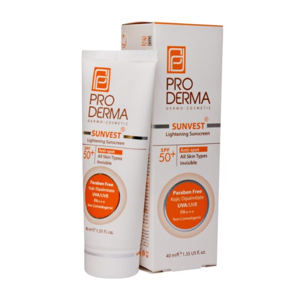 کرم ضدآفتاب و روشن کننده لک های پوست SPF+50 پرودرما 40 ML